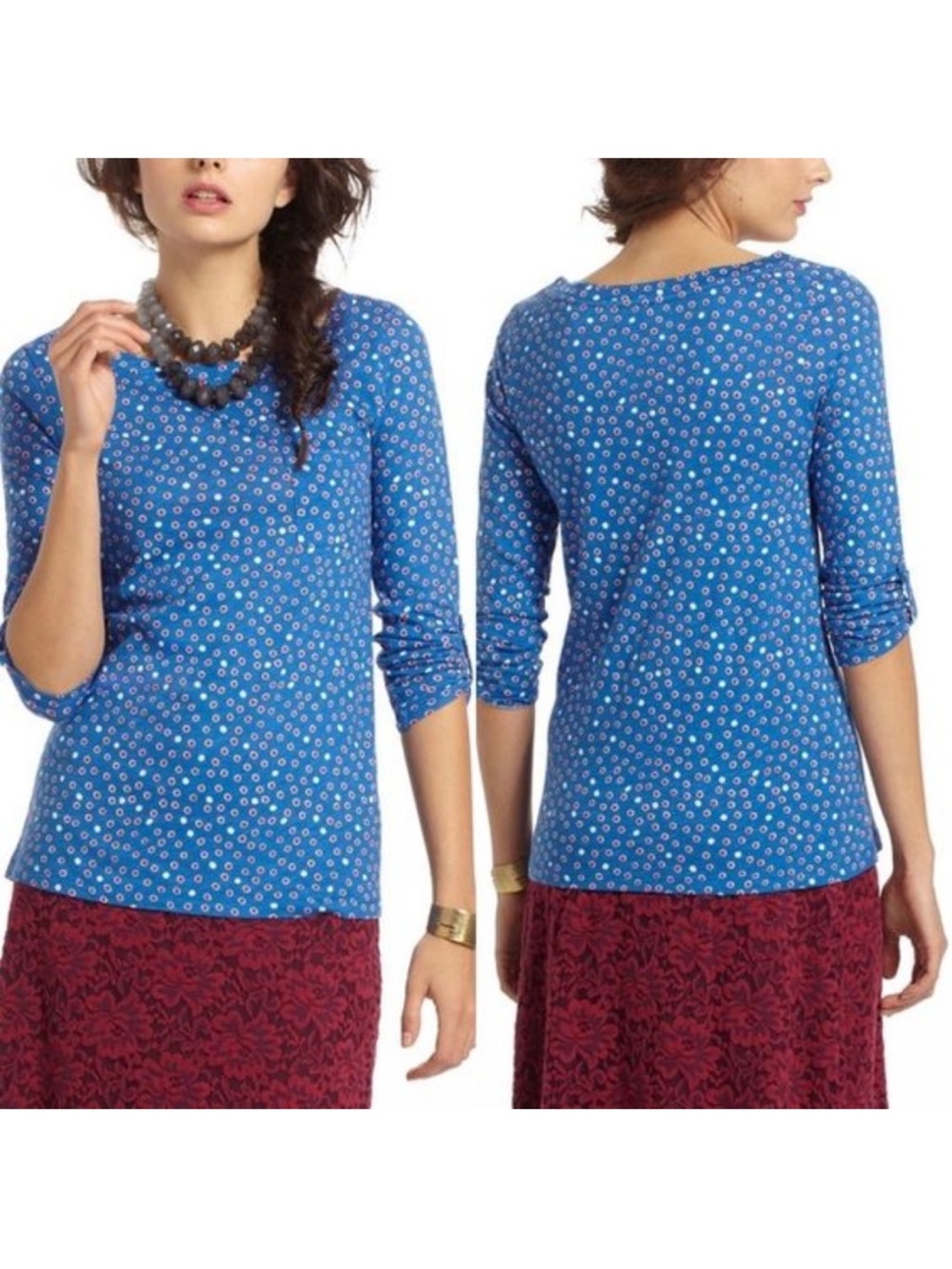 Anthropologie Postmark Size Medium - Banter Tee - Polka Dot